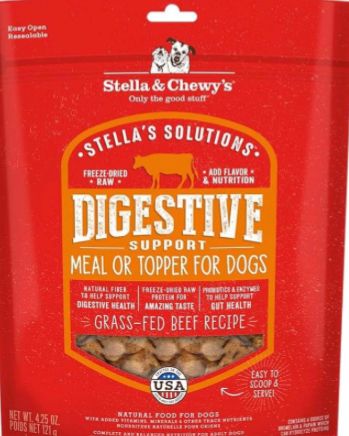 STELLA &amp; CHEWYS SOLUTIONS DIGESTIVE SUPPORT BEEF FOR DOGS 4.25OZ