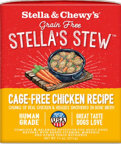 *STELLA &amp; CHEWYS STEW CAGE FREE CHICKEN FOR DOGS 11OZ