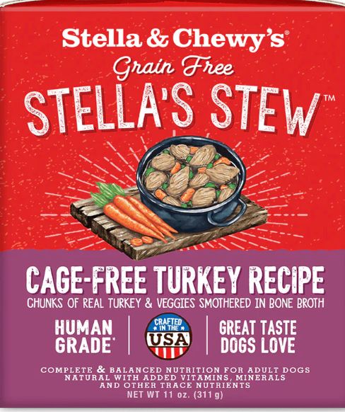 *STELLA &amp; CHEWYS STEW CAGE FREE TURKEY FOR DOGS 11OZ
