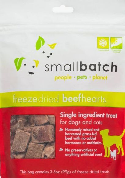 *SMALLBATCH FREEZE-DRIED BEEF HEART CAT/DOG TREAT 3.5OZ