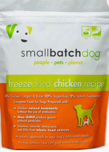 *SMALL BATCH FREEZE-DRIED CHICKEN SLIDERS DOG FOOD 14OZ