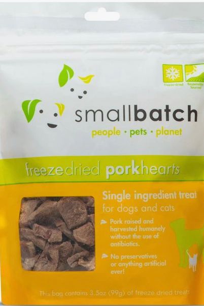 SMALLBATCH FREEZE-DRIED PORK HEART CAT/DOG TREAT 3.5OZ