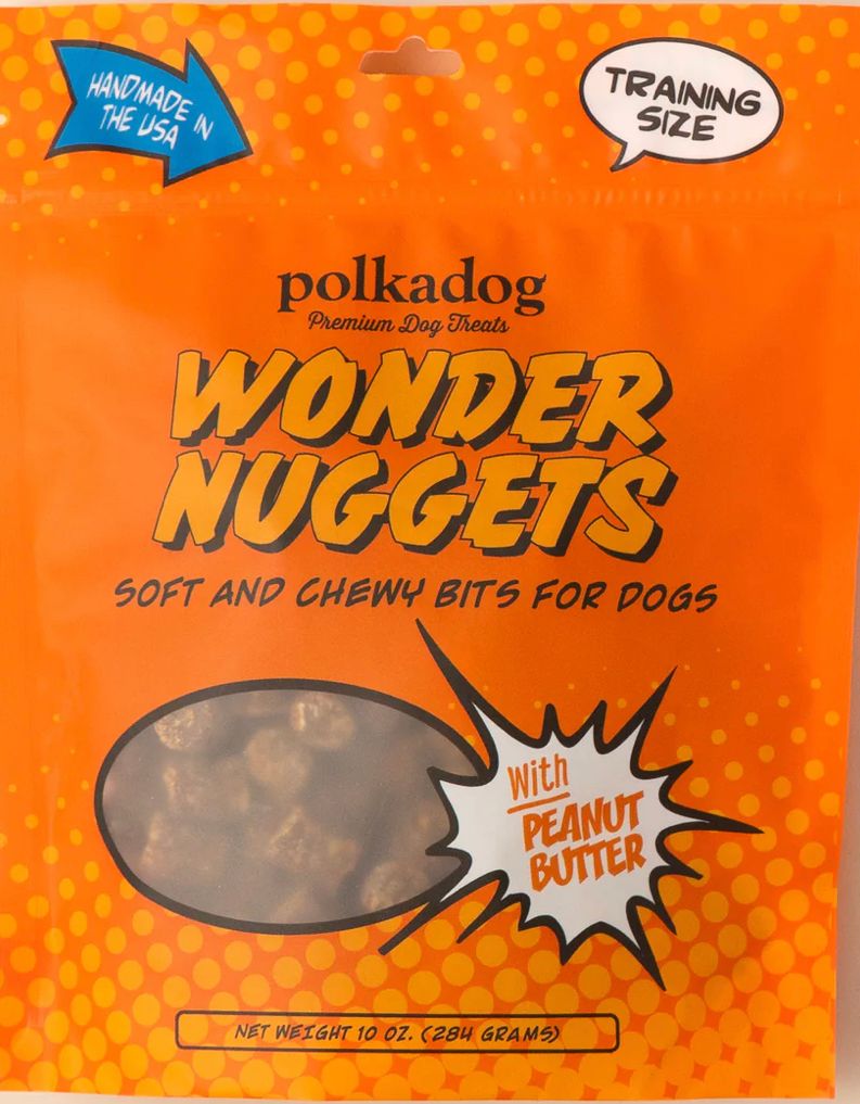 POLKADOG WONDER NUGGETS PEANUT BUTTER DOG TREAT 10OZ