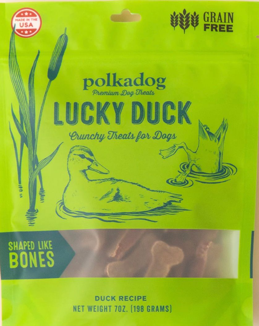 POLKADOG LUCKY DUCK BONES DOG TREAT 7OZ 
