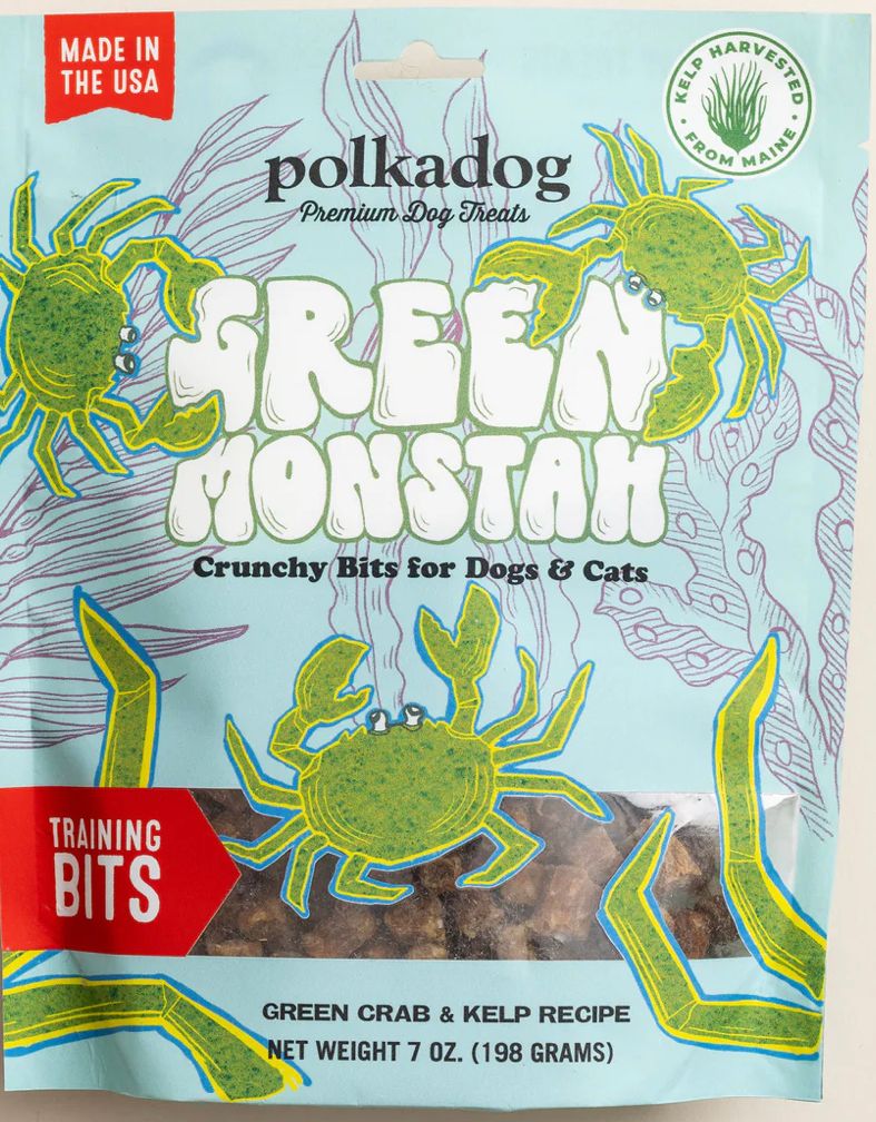 POLKADOG GREEN MONSTAH BITS DOG TREAT 7OZ