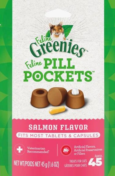 *GREENIES CAT PILL POCKET SALMON FOR CATS 1.6OZ