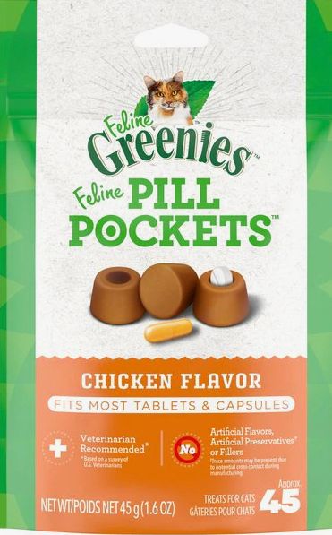 *GREENIES PILL POCKET CHICKEN FOR CATS 1.6OZ