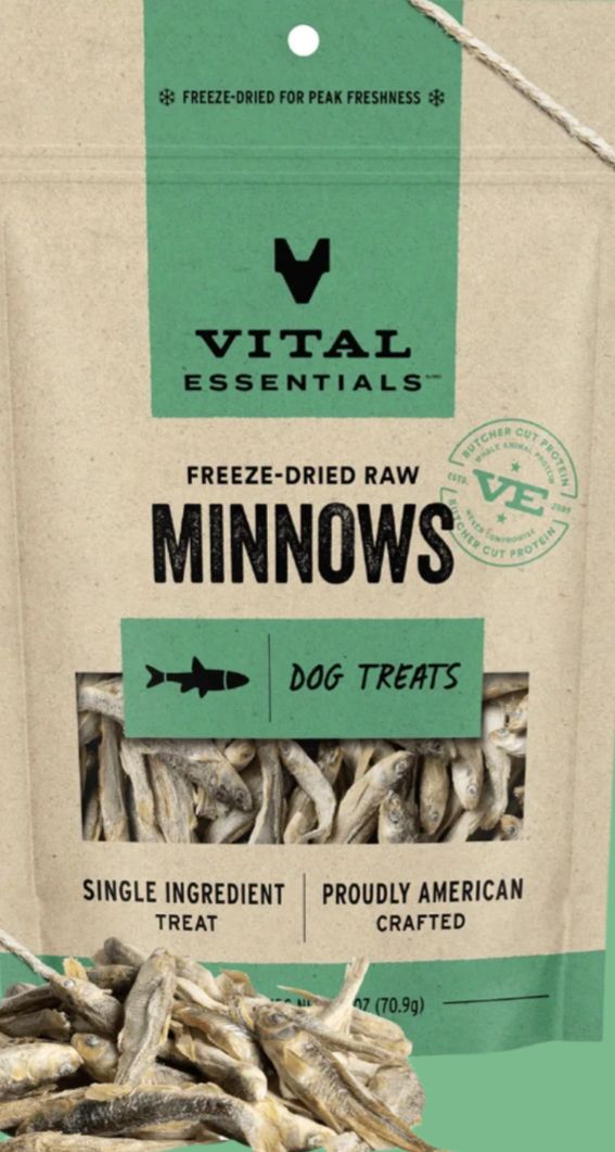 VITAL ESSENTIALS FREEZE-DRIED MINNOWS DOG TREAT 2.5OZ