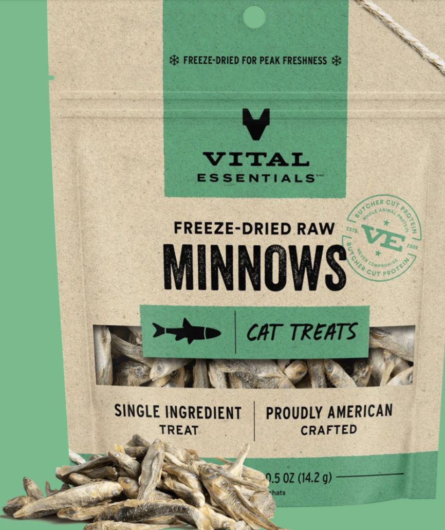 VITAL ESSENTIALS FREEZE- DRIED MINNOWS CAT TREAT .5OZ