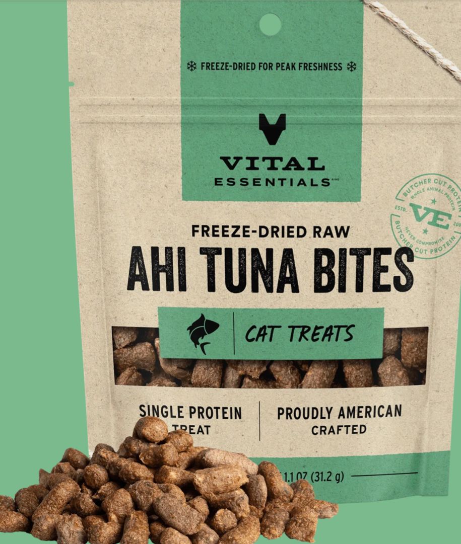 VITAL ESSENTIALS FREEZE-DRIED AHI TUNA CAT TREAT 1.1OZ