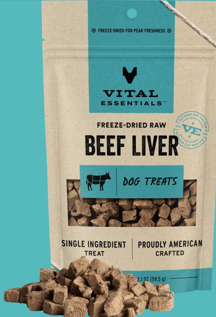 VITAL ESSENTIALS FREEZE-DRIED BEEF LIVER DOG TREAT 2.1OZ