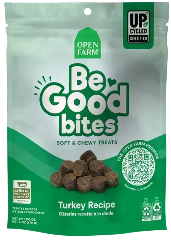 OPEN FARM BE GOOD BITES TURKEY DOG TREAT 6OZ