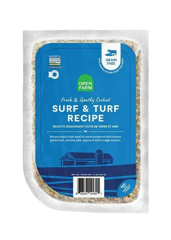 OPEN FARM SURF &amp; TURF GENTLY COOKED RECIPE DOG FOOD 16OZ