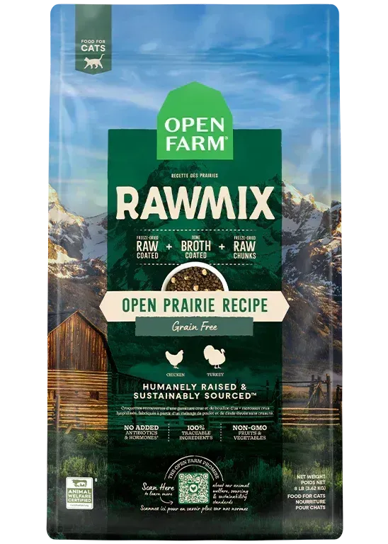 *OPEN FARM OPEN PRAIRIE GRAIN-FREE RAWMIX FOR CATS 8LBS