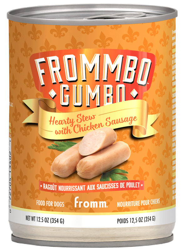 *FROMM FROMMBO GUMBO HEARTY STEW WITH CHICKEN SAUSAGE FOOD FOR DOGS 12.5OZ