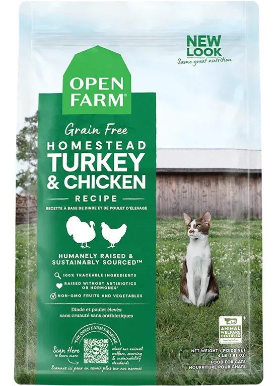 OPEN FARM HOMESTEAD TURKEY &amp; CHICKEN DRY CAT FOOD 2LBS