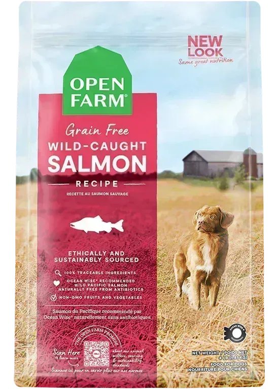 *OPEN FARM WILD-CAUGHT SALMON GRAIN-FREE DRY DOG FOOD 4LBS
