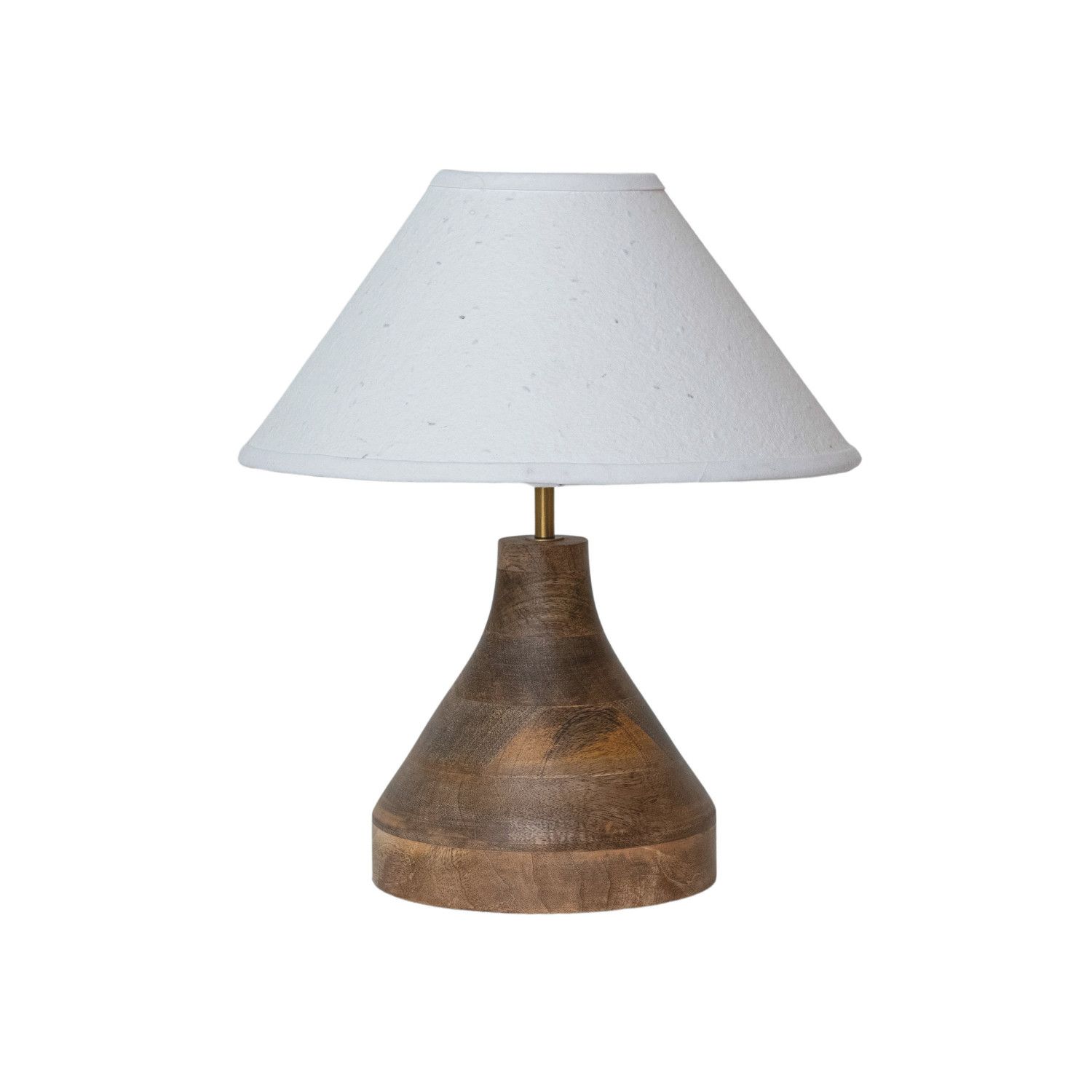 2025  AH3475 15 3/4&quot;H  MANGO WOOD &amp; METAL TABLE LAMP W/PAPER SHADE