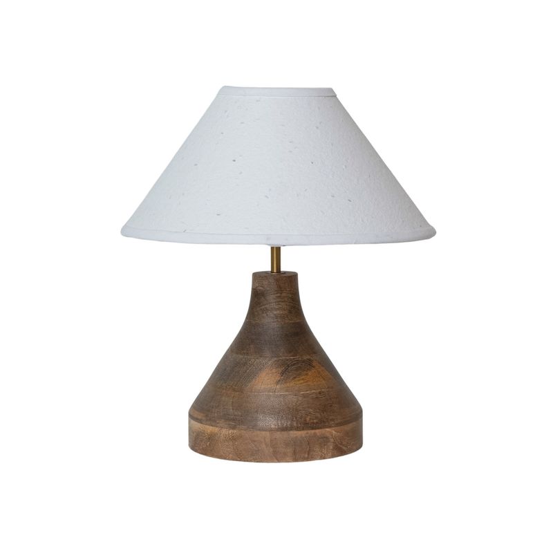 2025  AH3475 15 3/4&quot;H  MANGO WOOD &amp; METAL TABLE LAMP W/PAPER SHADE