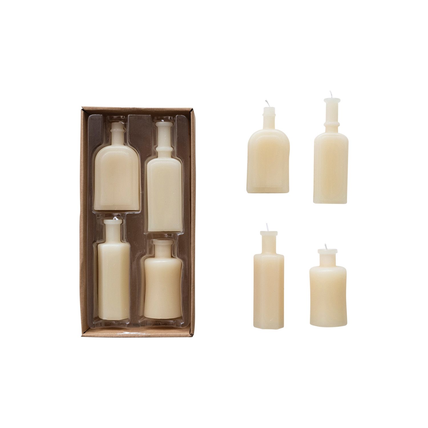 2025  CD2186 UNSCENTED BOTTLE SHAPED CANDLES
