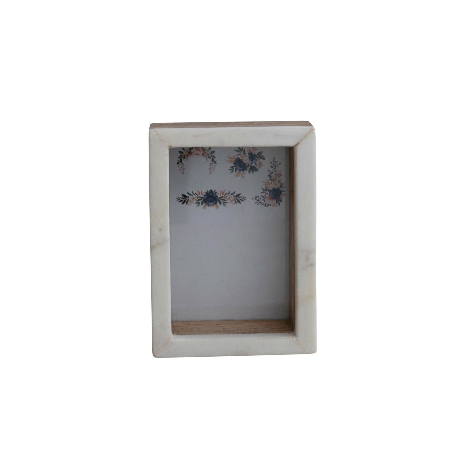 2024 DF7373 MARBLE AND MANGO WOOD SHADOW BOX PHOTO FRAME