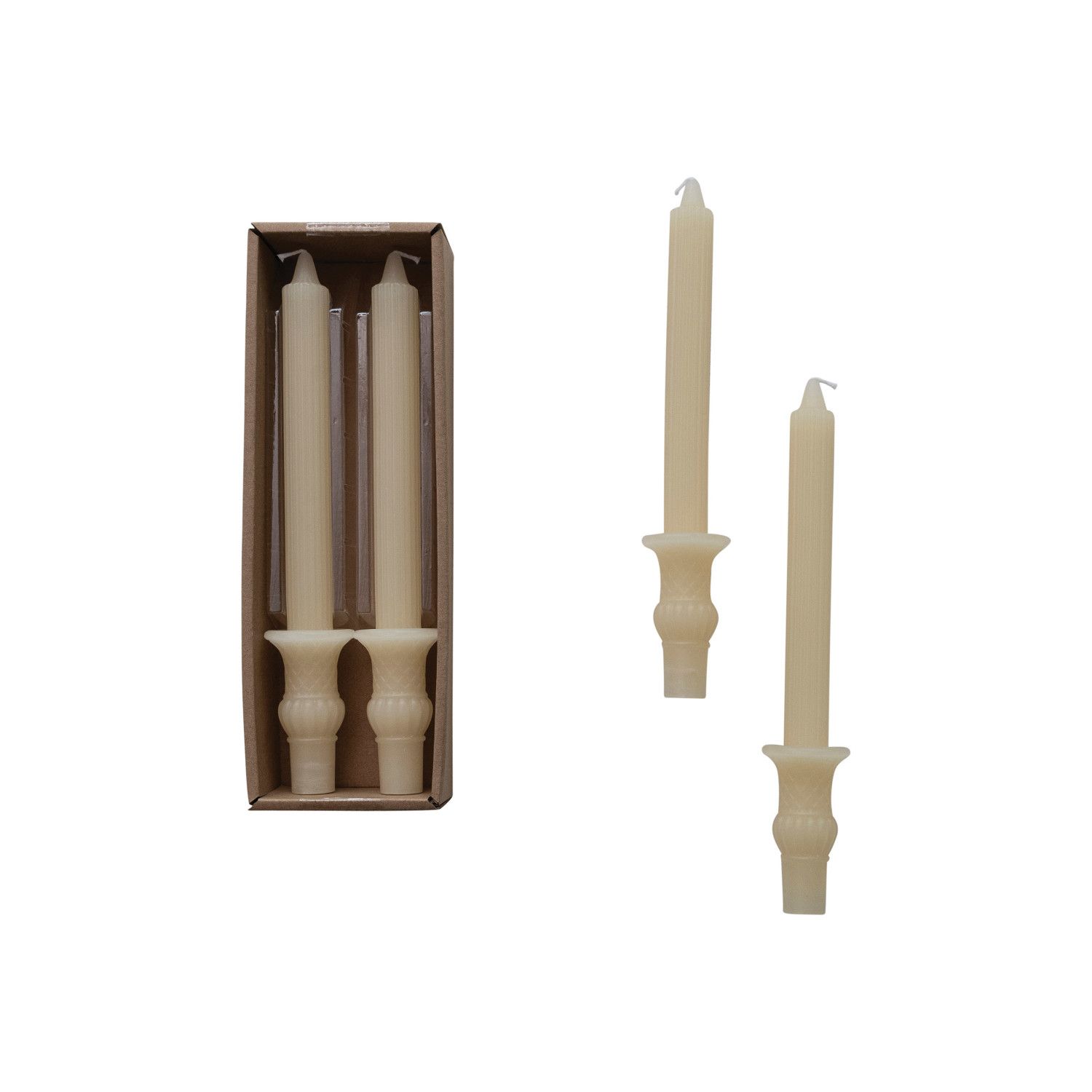 2024 CD2205 10&quot; IVORY TAPER CANDLE