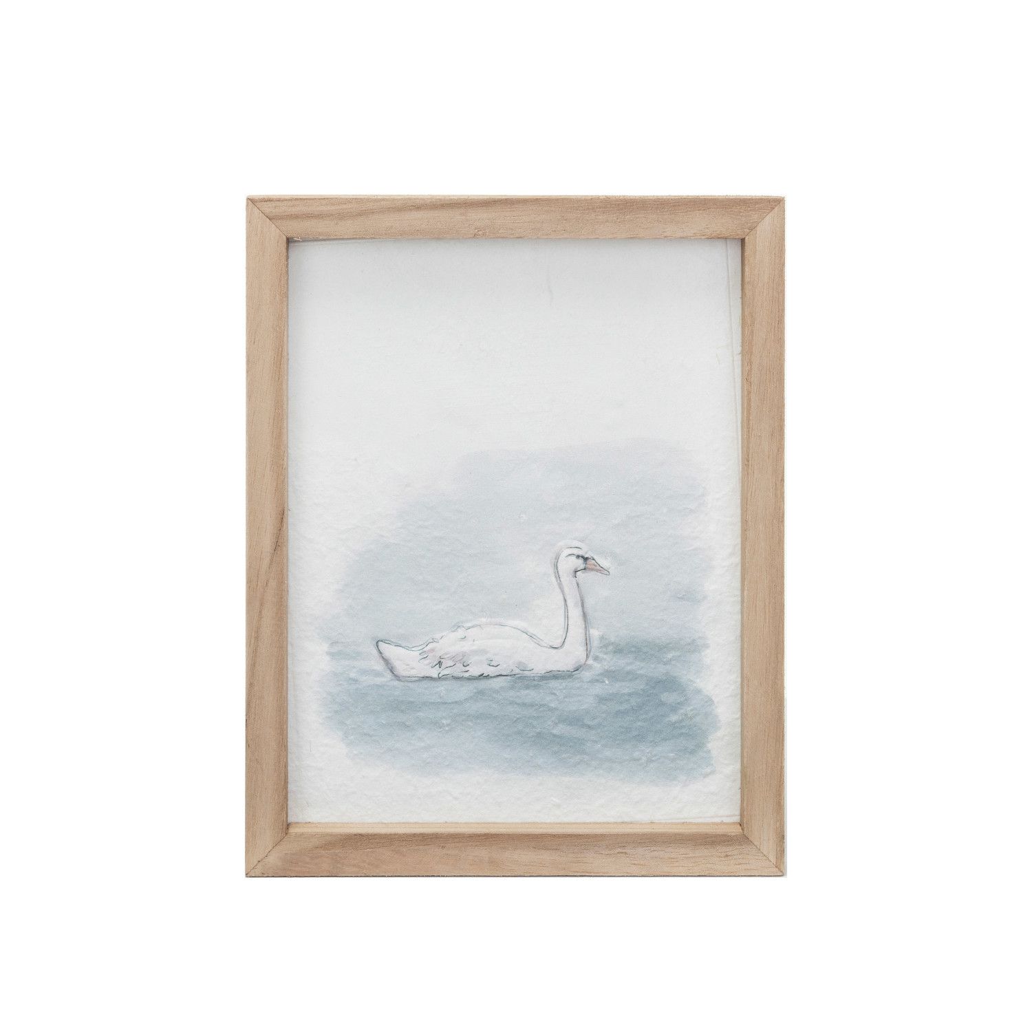 2024 CF3841 WOOD FRAME WALL DECOR WATERCOLOR SWAN