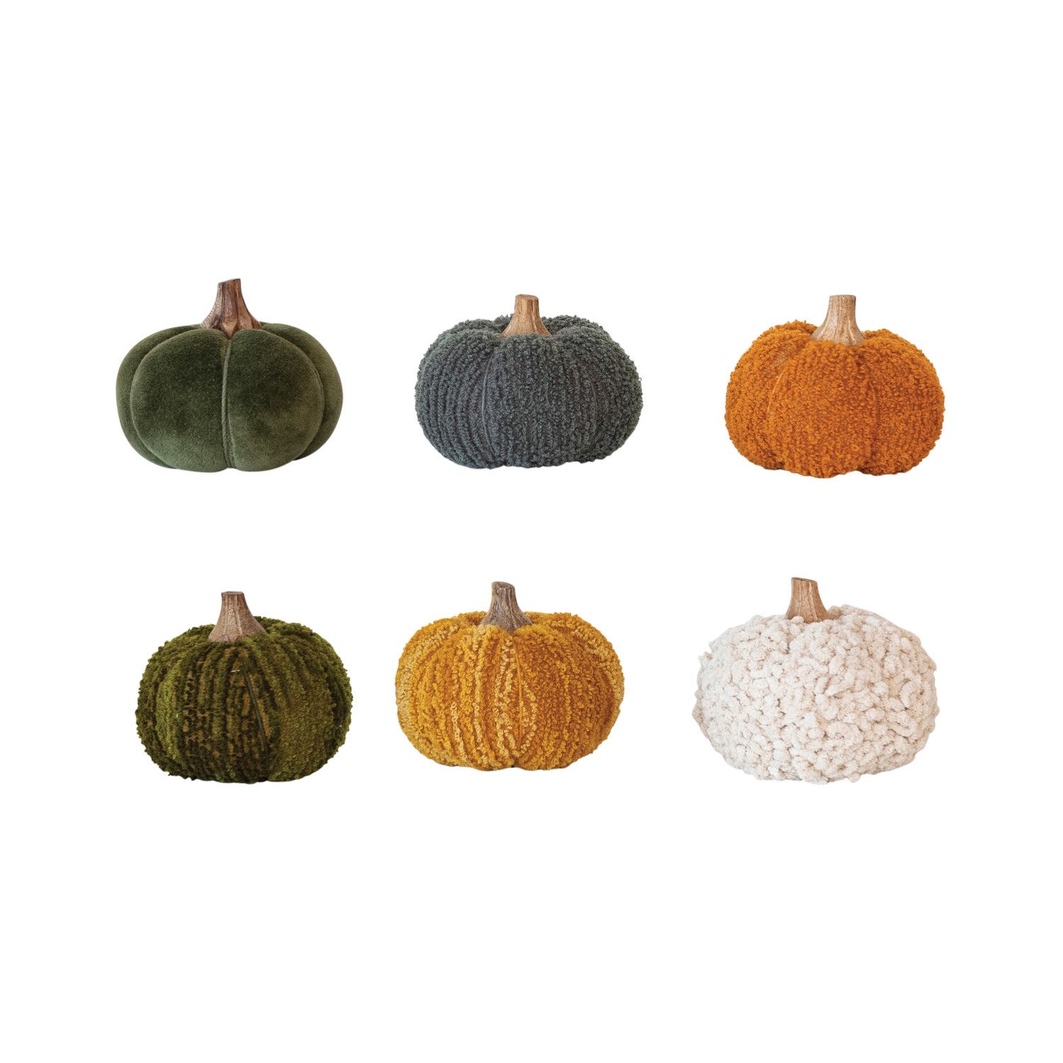 2025  CF3784A 4 3/4&quot; ROUND 4&quot;H COTTON BLEND PUMPKIN W/WOOD STEM