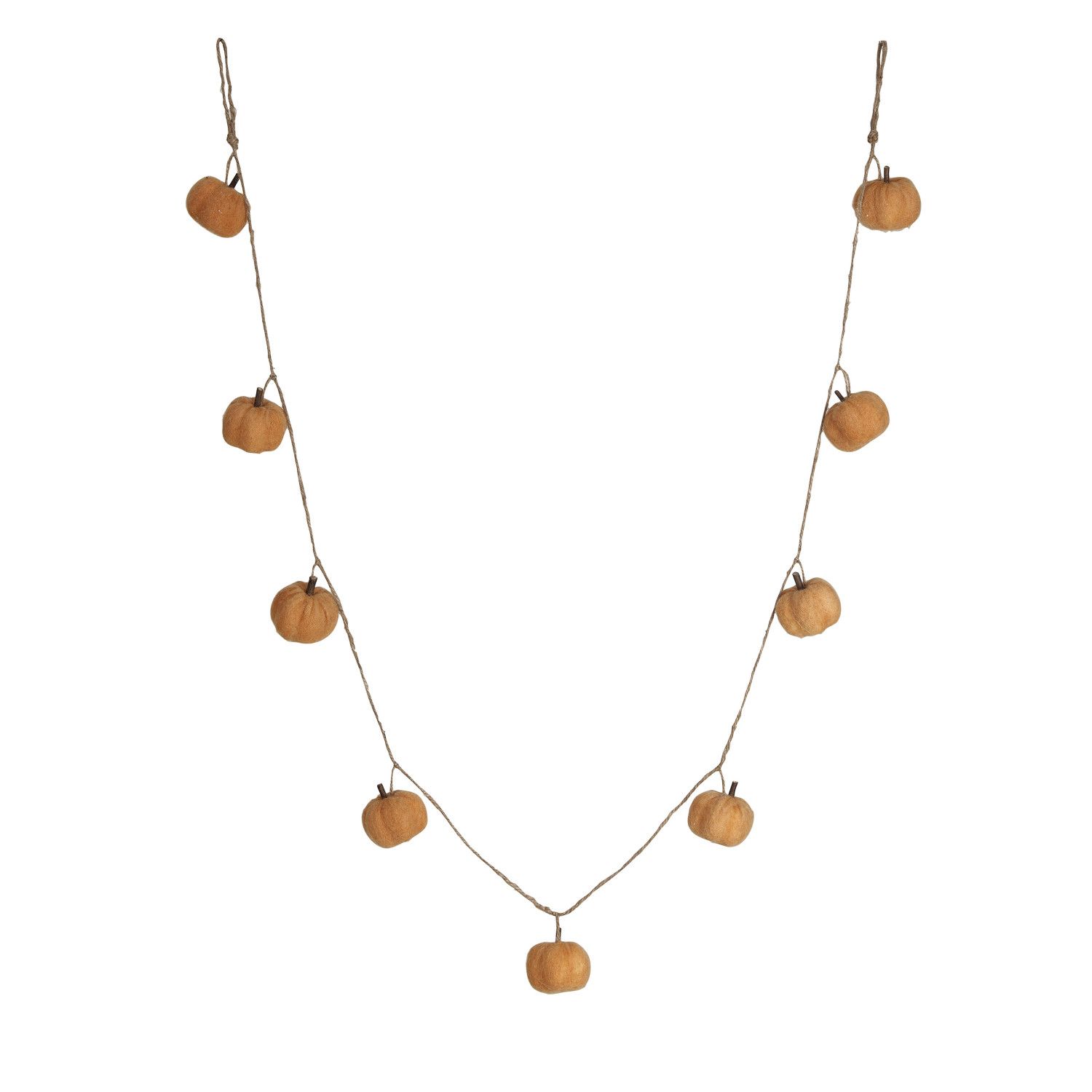 2025  CF3928 78&quot;L FEIT PUMPKIN GARLAND W/JUTE CORD