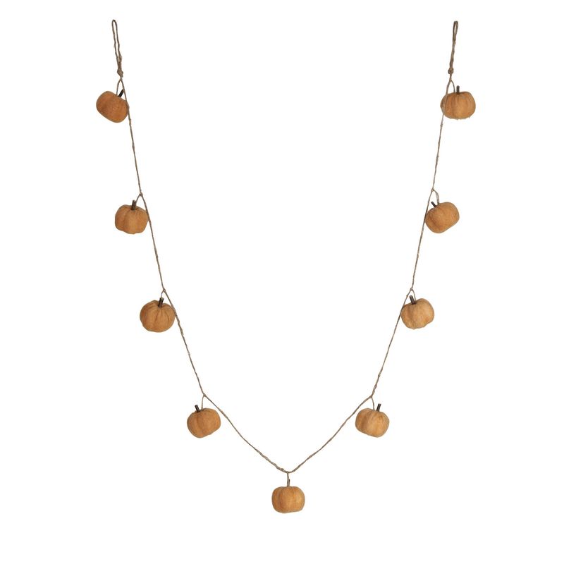 2025  CF3928 78&quot;L FEIT PUMPKIN GARLAND W/JUTE CORD