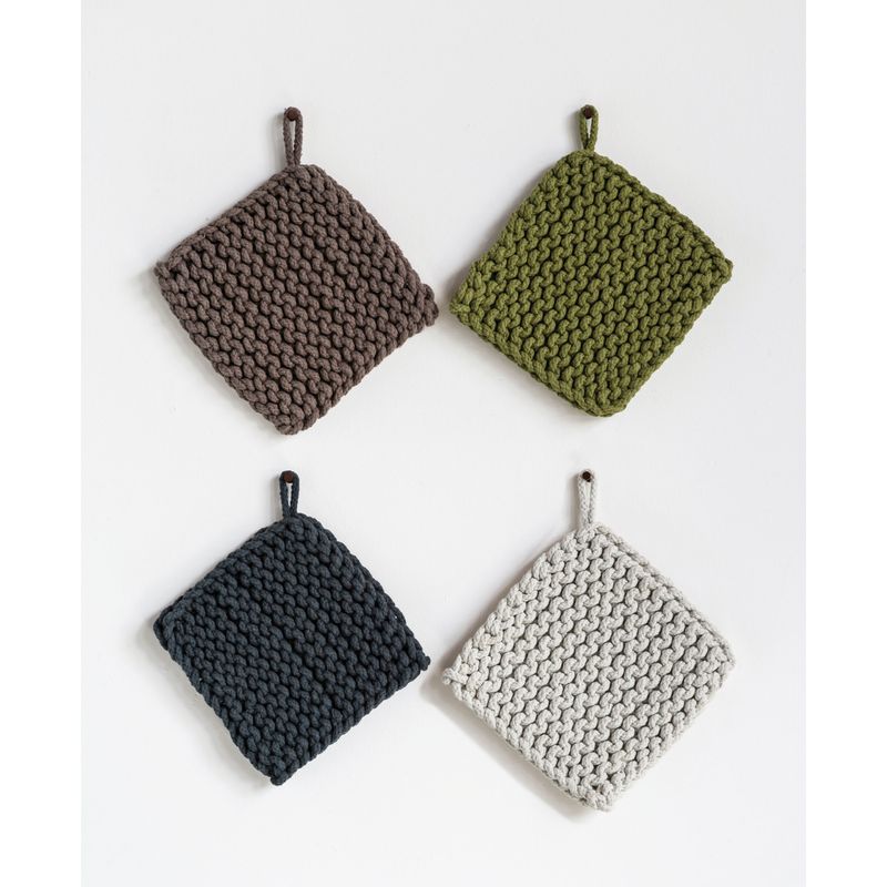 2025  DF0662A SQUARE COTTON CROCHET POT HOLDER 