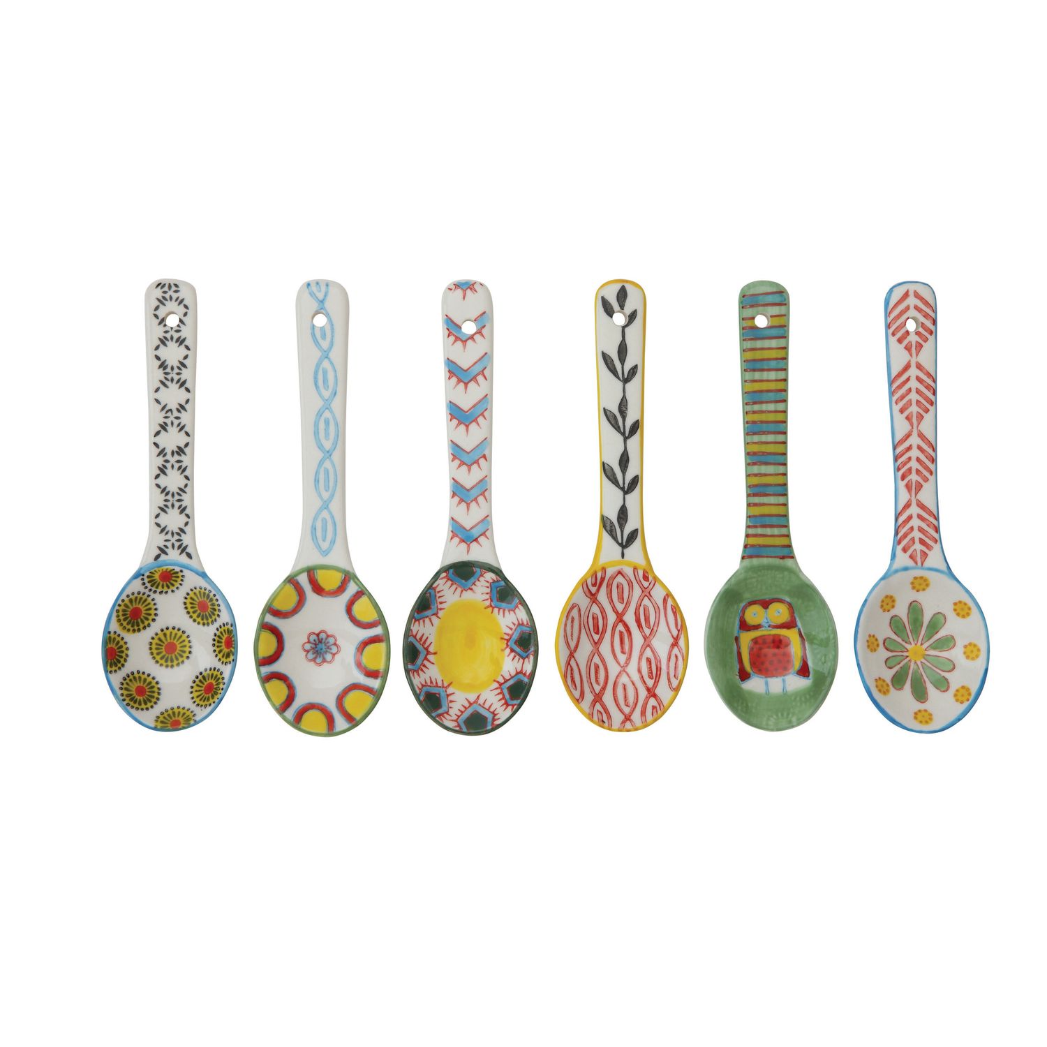 2025  DA9373A STONEWARE SPOON W/ PAINTED PATTERN
