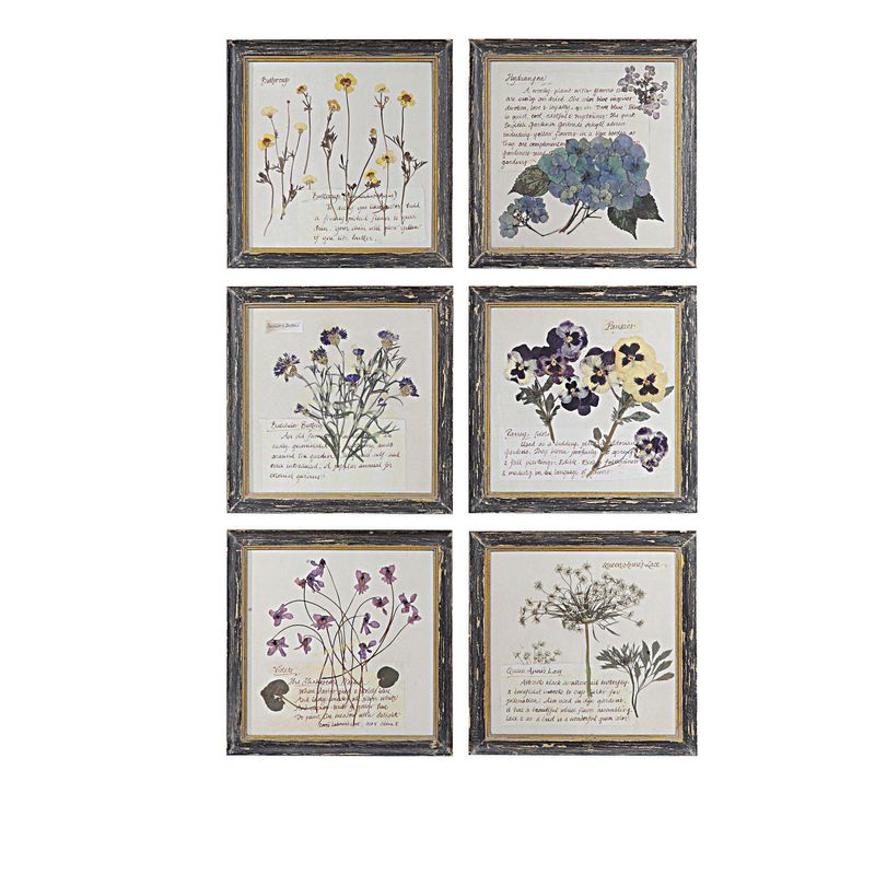 2025  DE5316A  - 9-3/4&quot; Square Wood Framed Wall Plaque 6 styles 