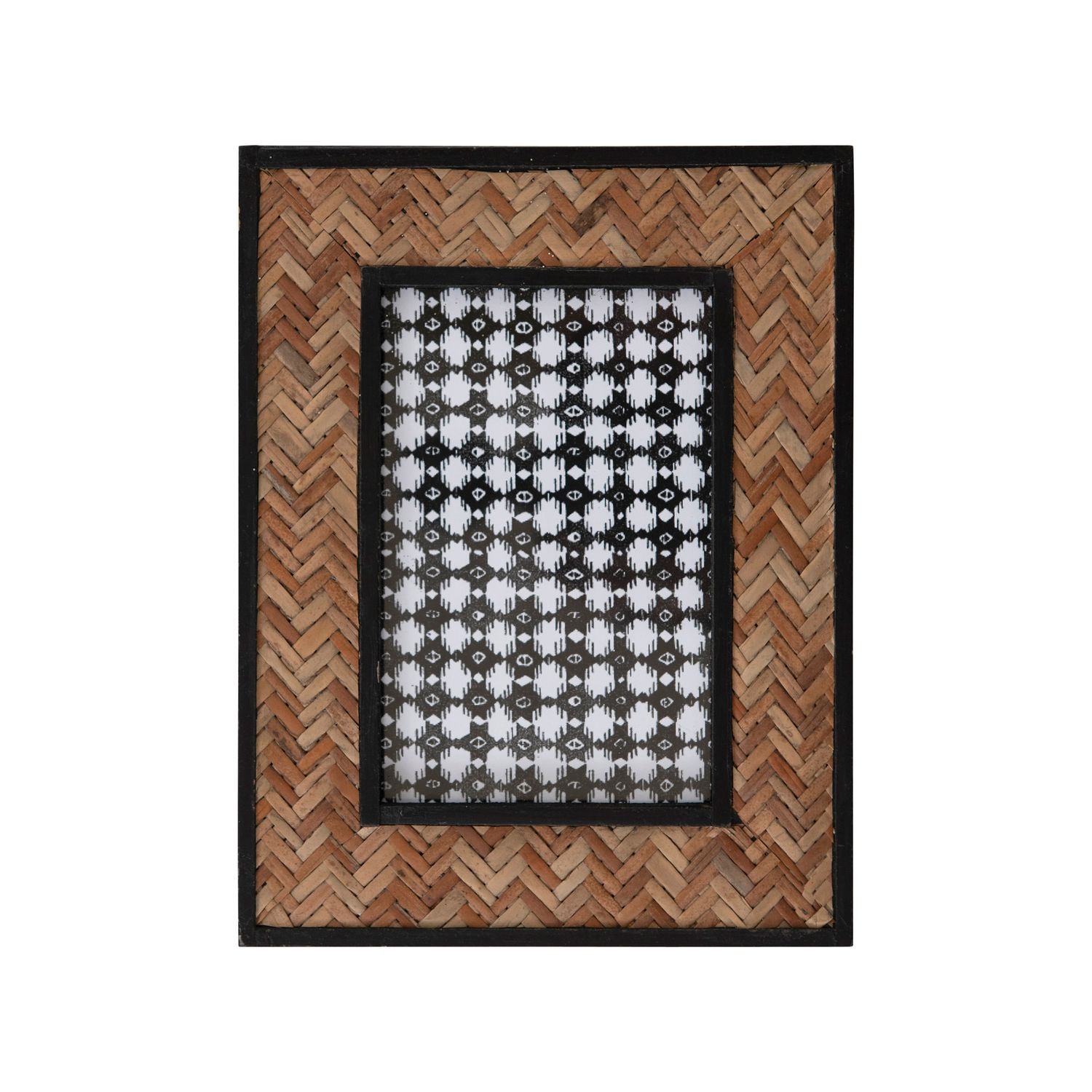 2025  DF5814 Bamboo Photo Frame with Herringbone Pattern