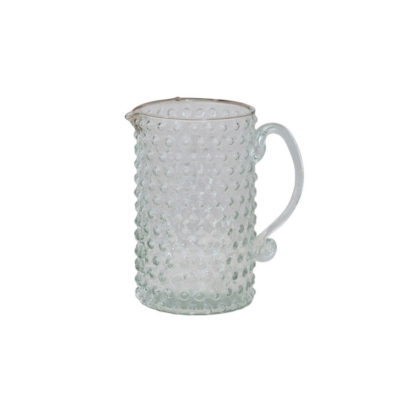 2025  DF6816 42 oz. Hand-Blown Glass Hobnail Pitcher