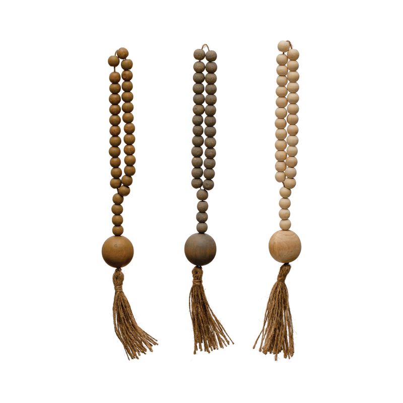 2025 DF7762A WOOD BEAD GARLAND JUTE ROPE TASSEL