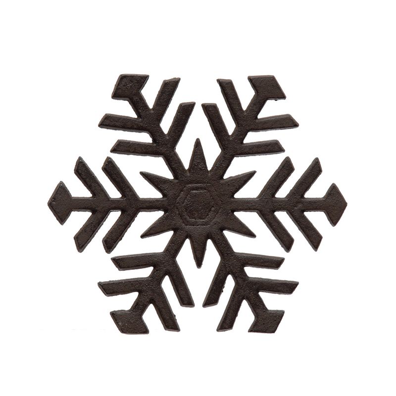 2024 XS0920 8-1/2&quot;L x 7-1/2&quot;W Cast Iron SNOWFLAKE TRIVET