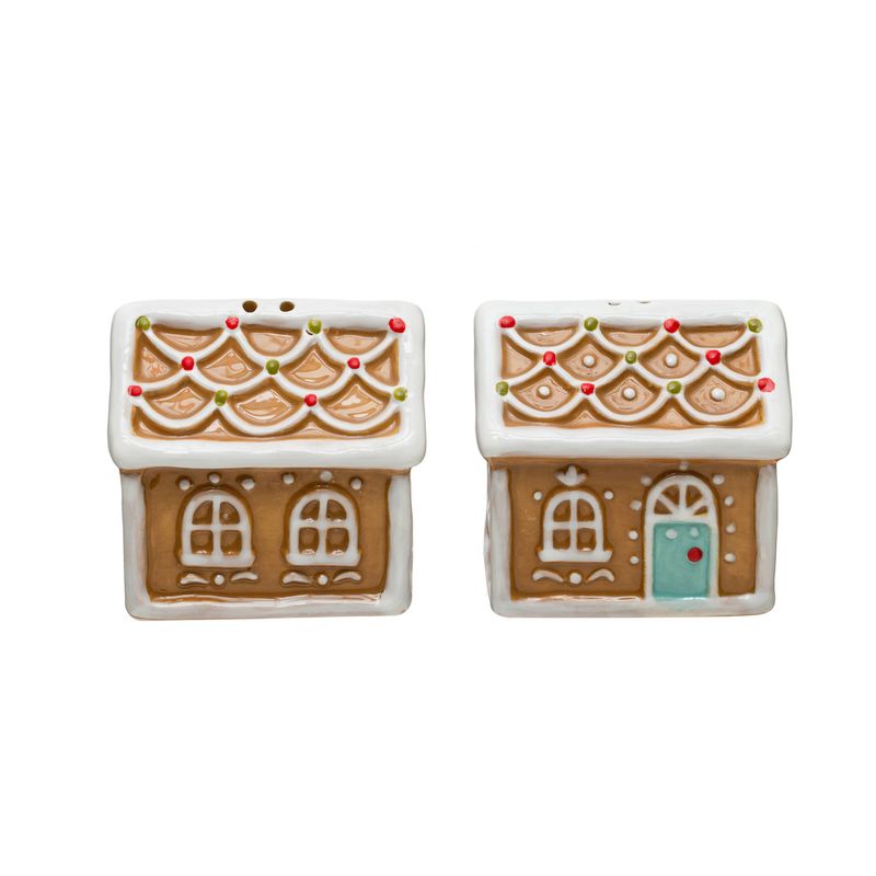 2025  XS3780 CERAMIC GINGERBREAD HOUSE  SALT/PEPPER SHAKERS