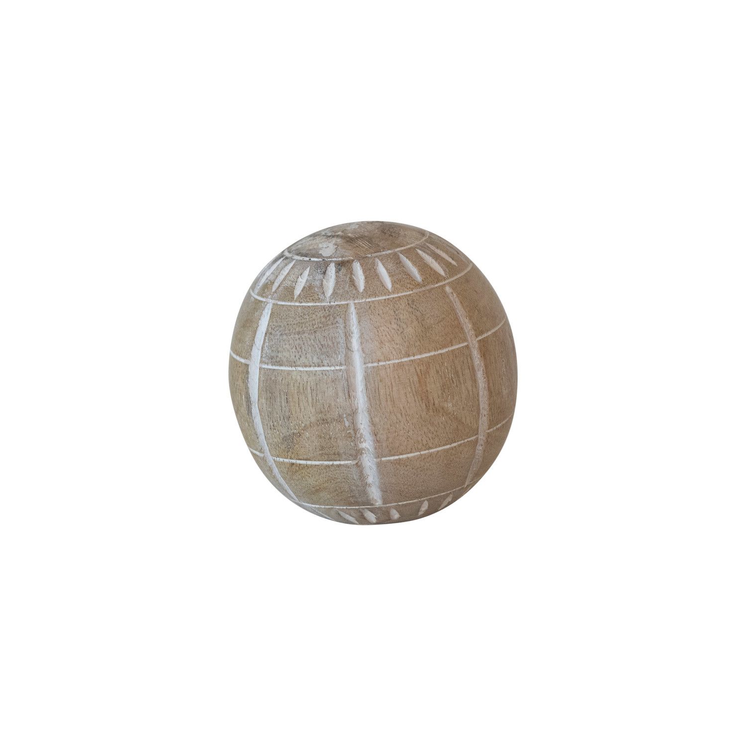 2025  XS4543 3&quot; HAND CARVED MANGO WOOD BALLS