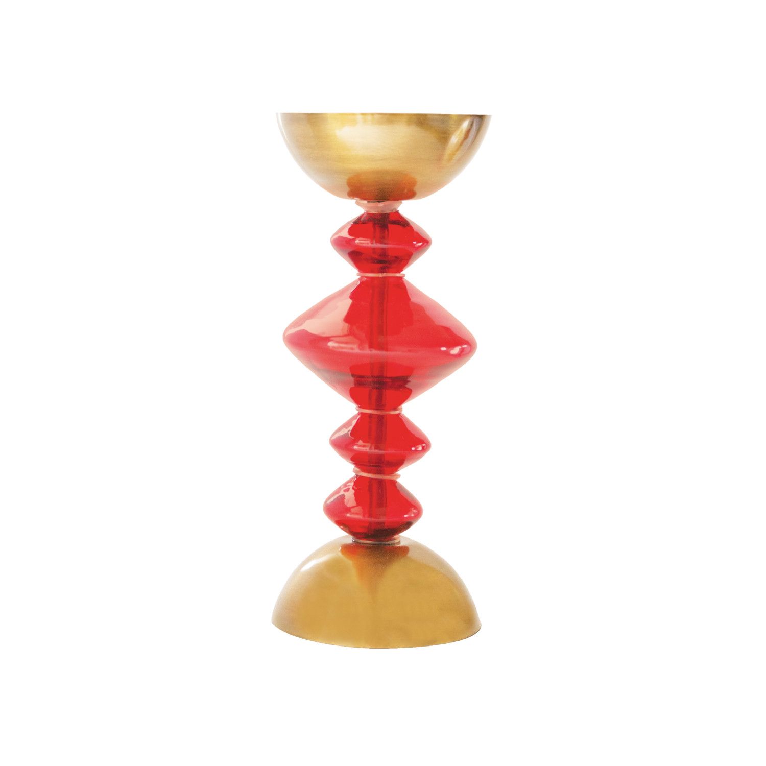 2025  XS5035 GLASS AND METAL CANDLE HOLDER