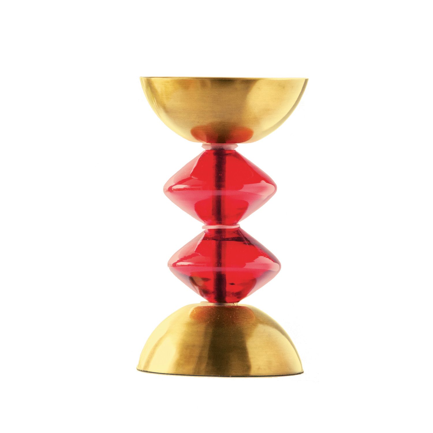2025  XS5036 GLASS AND METAL PILLAR CANDLE HOLDER