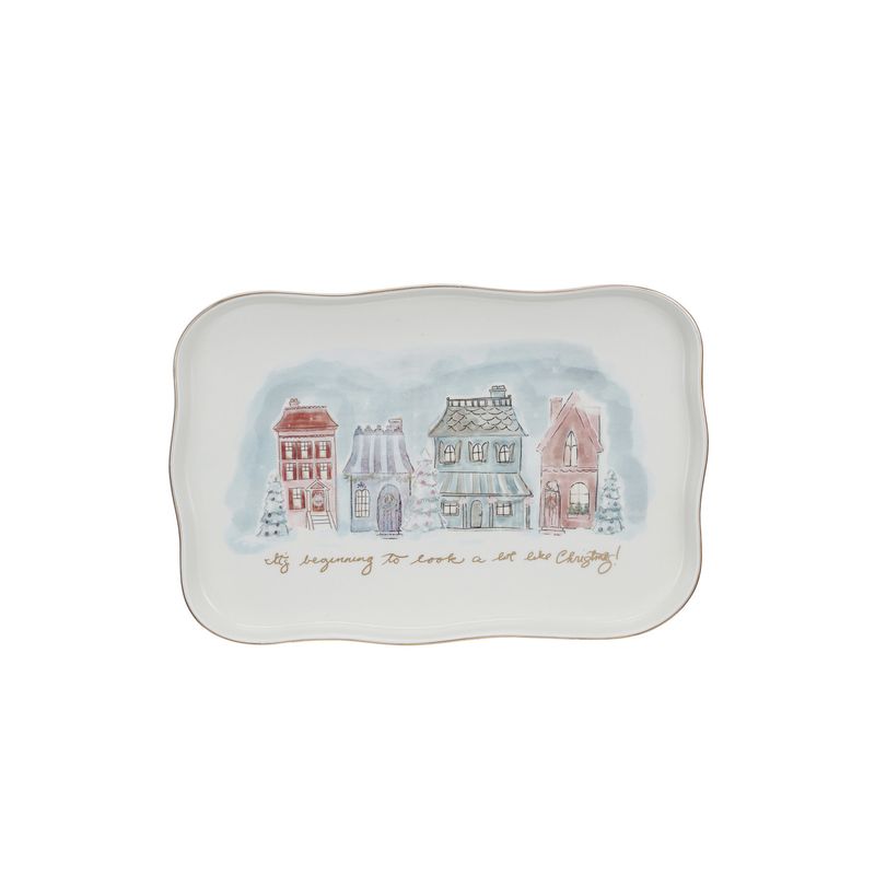 2024 XS5245 STONWEWARE PLATTER &quot;IT&#39;S BEGINNING TO LOOK A LOT LIKE CHRISTMAS&quot;