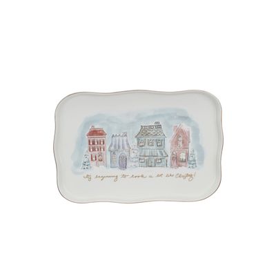 2024 XS5245 STONWEWARE PLATTER &quot;IT&#39;S BEGINNING TO LOOK A LOT LIKE CHRISTMAS&quot;