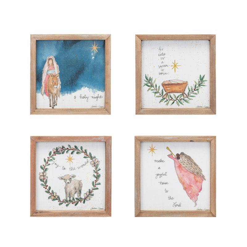 2025  XS5347 WOOD FRAMED WALL DECOR W/MARY &amp; JESUS