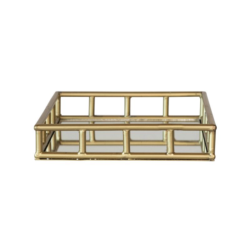 2025  XS5555 DECORATIVE METAL MIRRORED TRAY GOLD