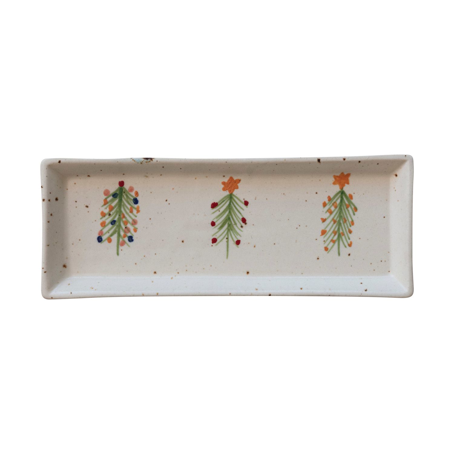 2024 XS5688 STONEWARE PLATTER WITH CHRISTMAS TREES