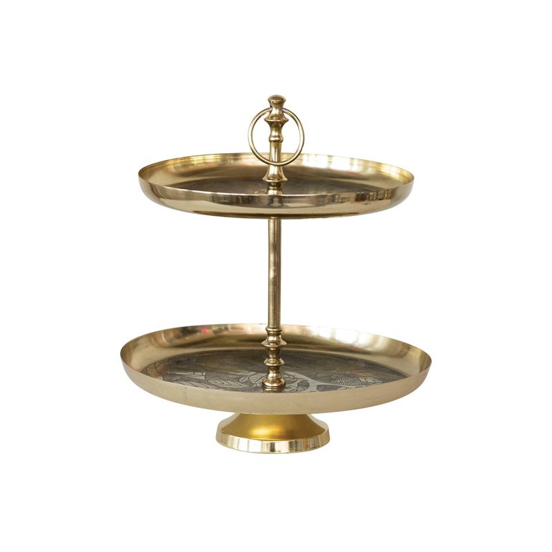 2025  XS5558 METAL &amp; ALUMINUM 2-TIER TRAY WITH TREE