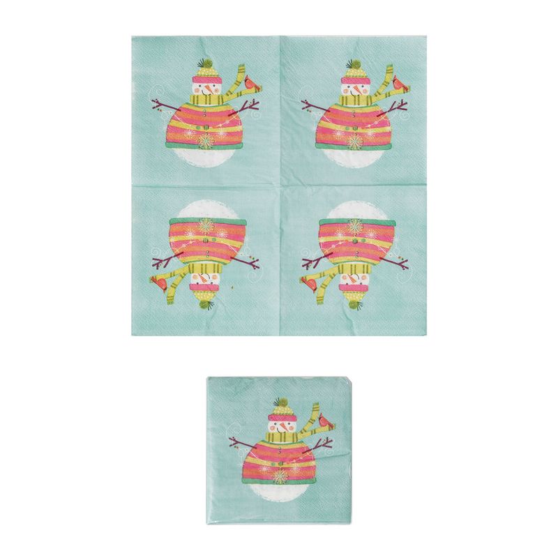 2025  XS5866 4&quot; SQ PAPER COCKTAIL NAPKINS SNOWMAN