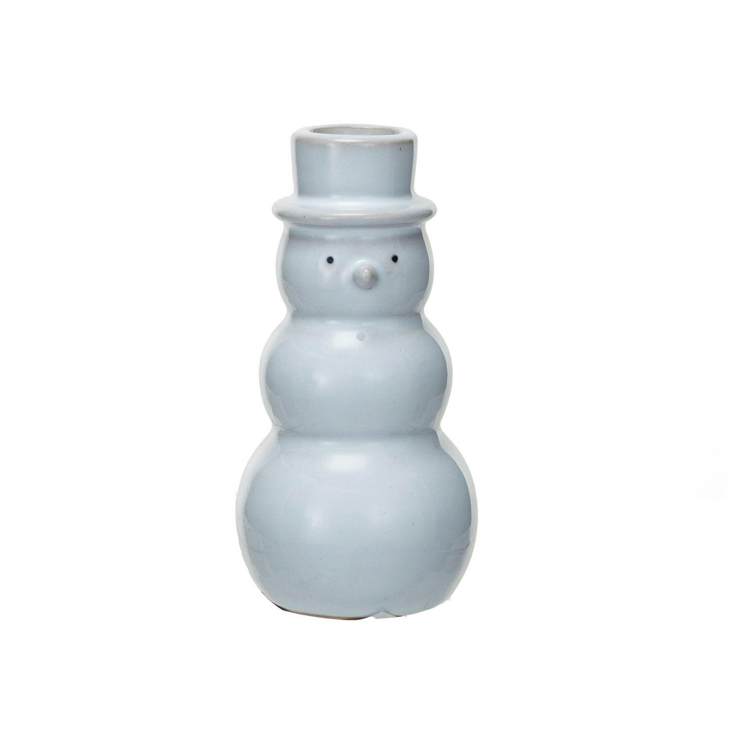 2024 XS5954 STONEWARE SNOWMAN TAPER HOLDER