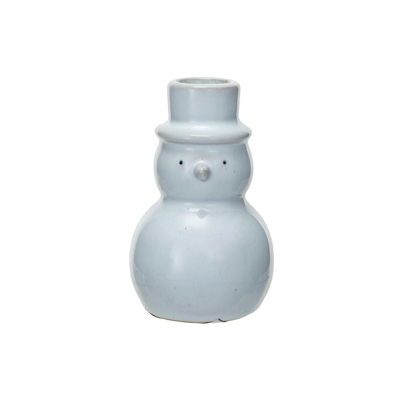 2025.  XS5955 STONEWARE SNOWMAN TAPER HOLDER